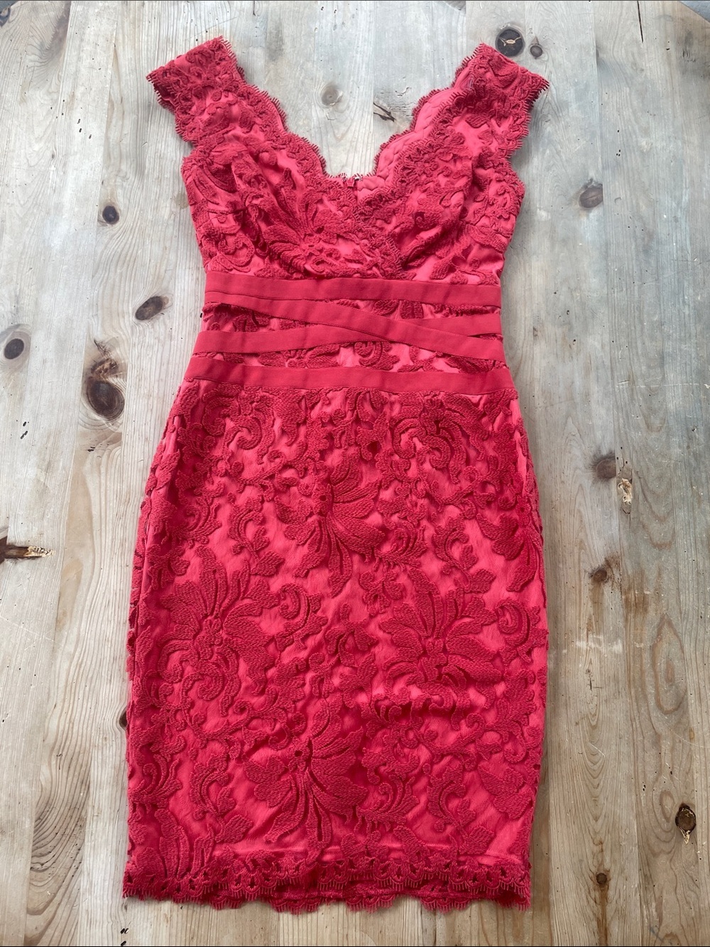 Tadashi Shoji Fuchsia Lace Cocktail Dress Size 4 Floral Designer Occasion